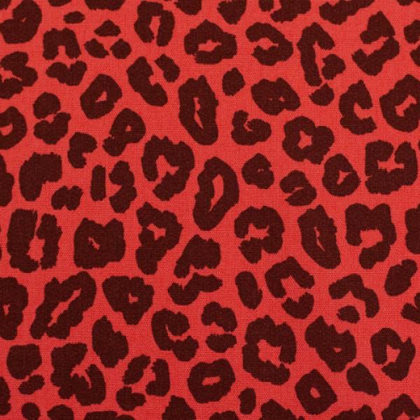 Baumwolle Leoni Animalprint  Koralle/Burgundy by Swafing